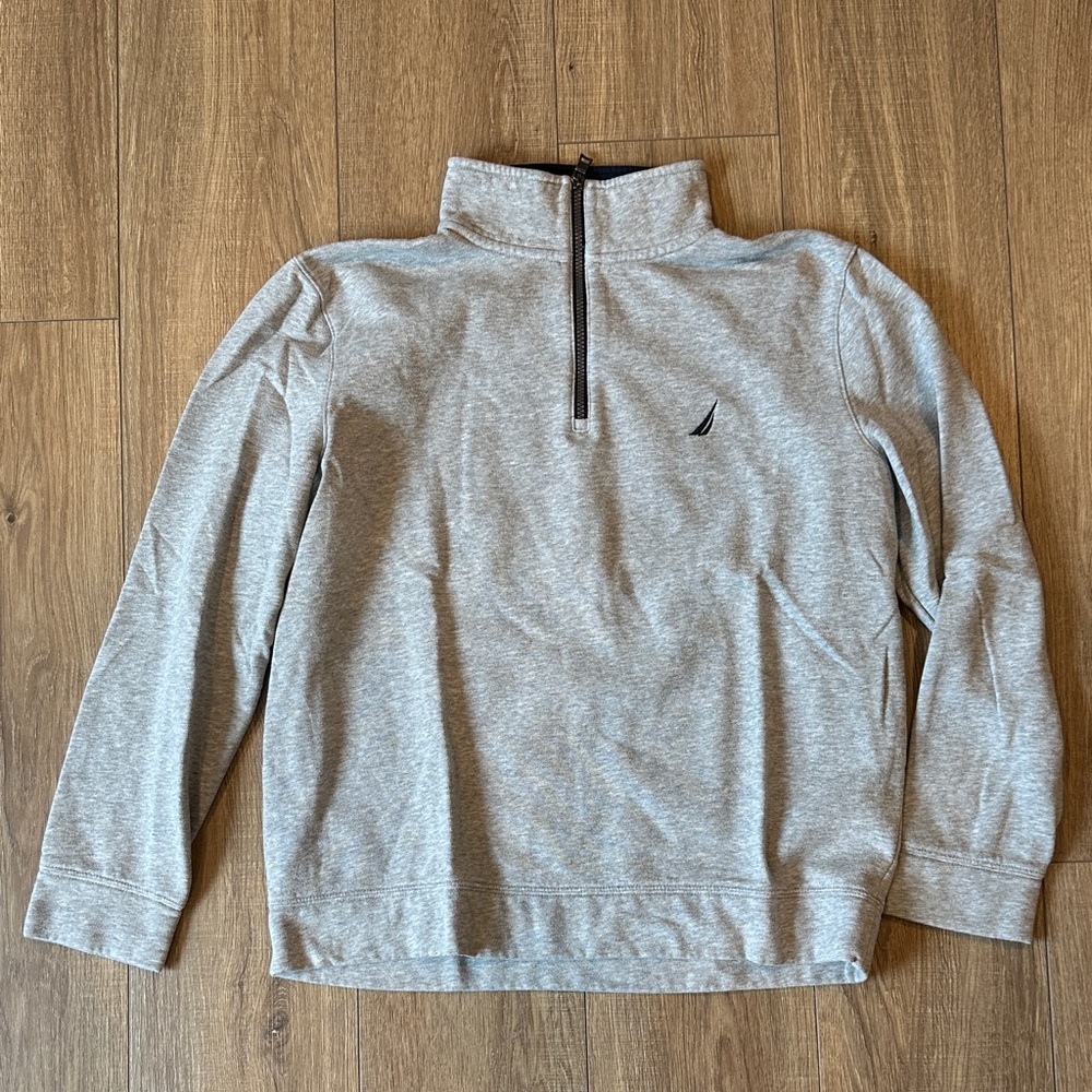 Nautica Men's Light Gray Zip-Up Sweater